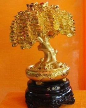 金色招財，聚寶生輝——西安高檔金色招財樹桌擺批發(fā)指南
